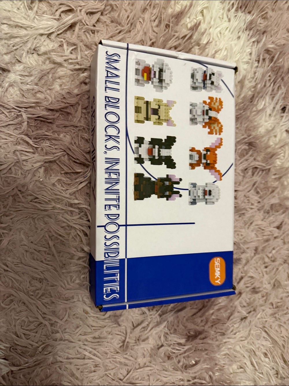 Small Blocks Pet Toy Set - Blue and White